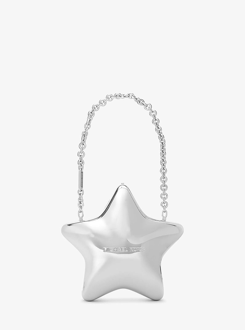 Darla Small Silver-Tone Star Convertible Clutch in SH RHODIUM | Michael Kors