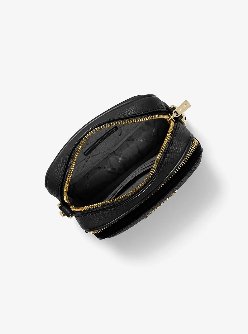 Jet Set Travel Medium Pebbled Leather Crossbody Bag in BLACK | Michael Kors
