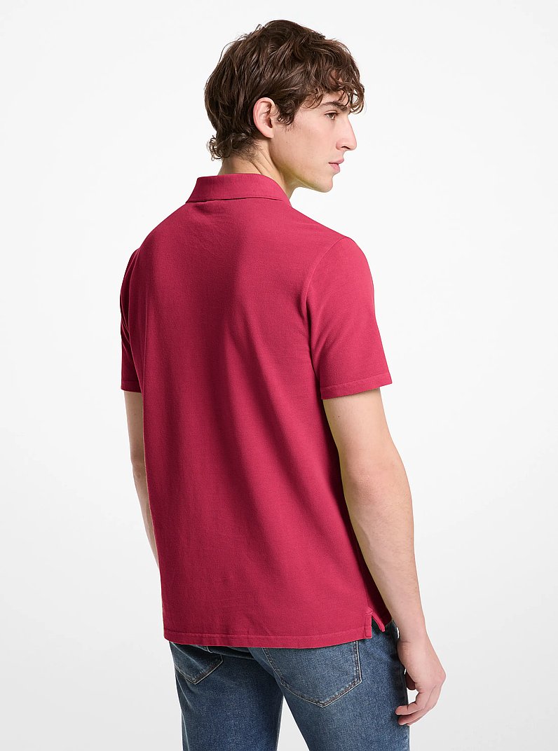 Polo en piqu&eacute; de coton in FRAMBOISE FONC&Eacute; | Michael Kors