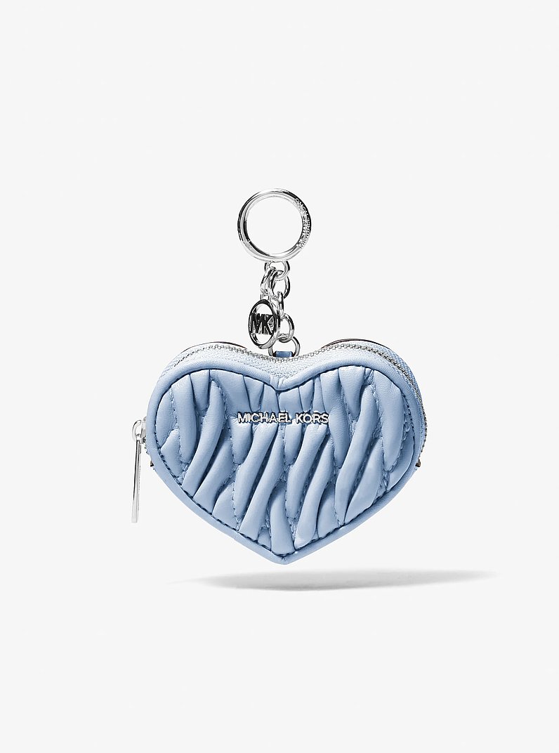 Jet Set Travel Matelass&eacute; Heart Coin Pouch in PALE OCEAN | Michael Kors