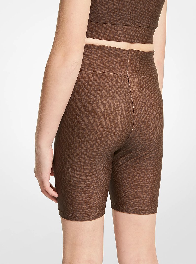 Bike-Shorts aus Stretch-Jersey mit Logo in SCHOKOLADE | Michael Kors