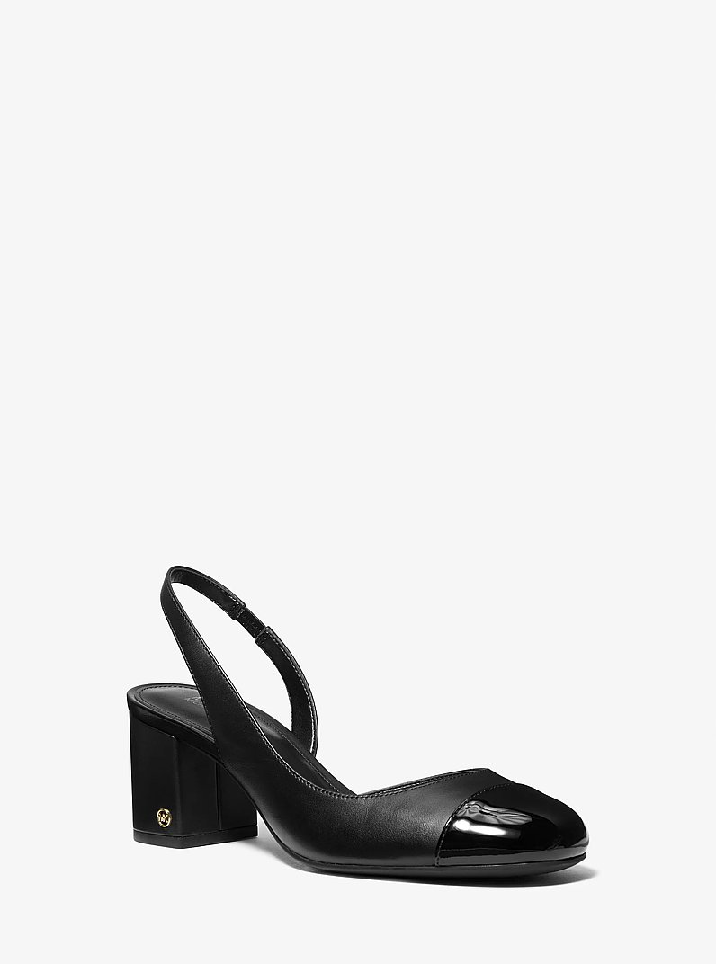 Perla Leather Slingback Pump in BLACK | Michael Kors
