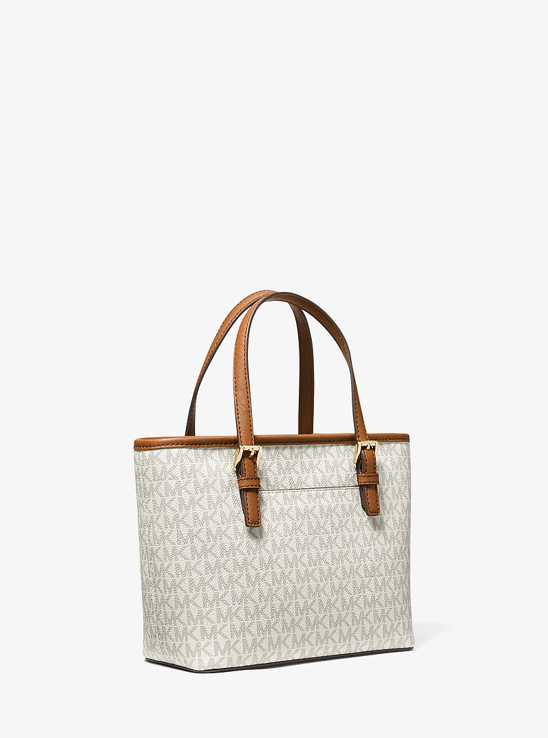 Jet Set Travel Extra-Small Logo Top-Zip Tote Bag in VANILLA | Michael Kors