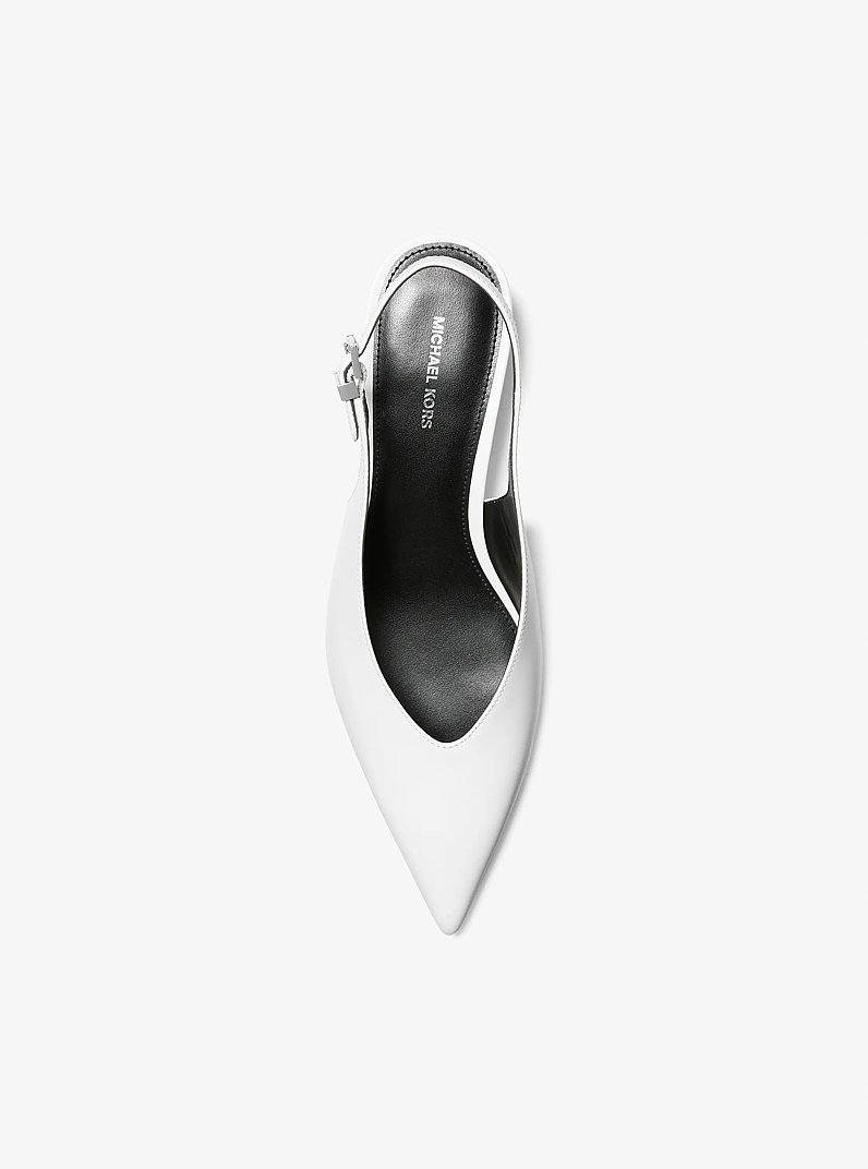 Tonya Leather Slingback Pump in OPTIC WHITE | Michael Kors