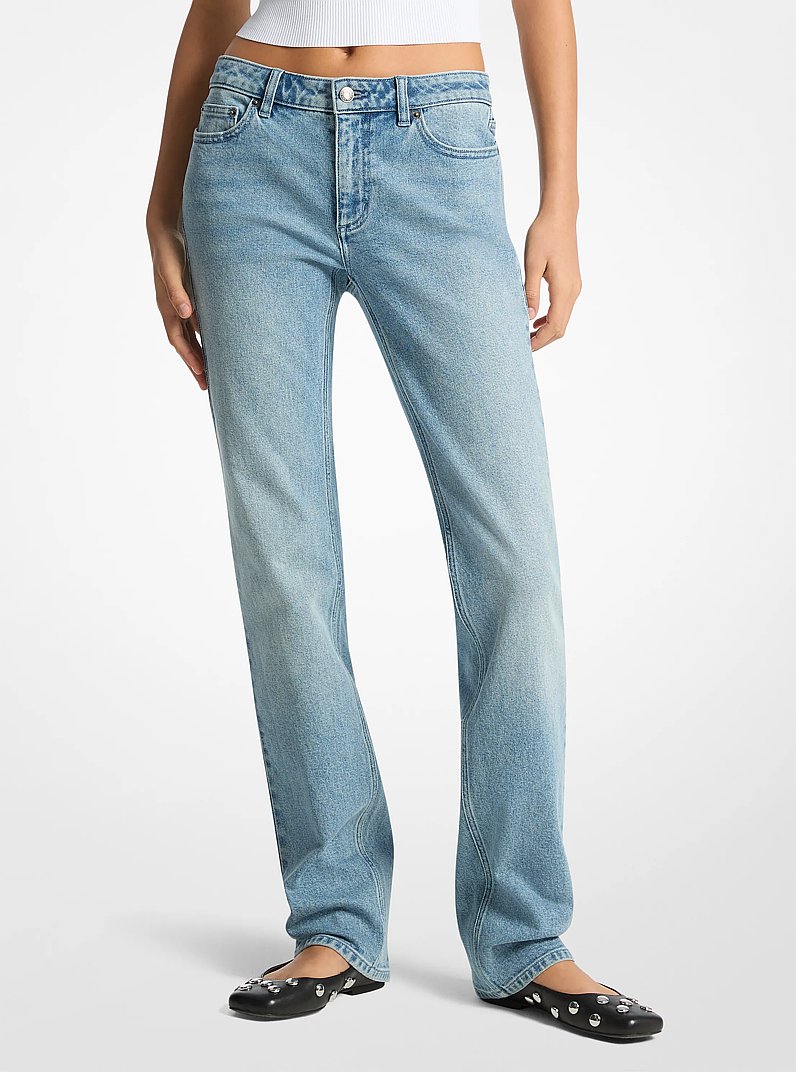 Stretch Denim Cigarette Jeans in HORIZONWASH | Michael Kors