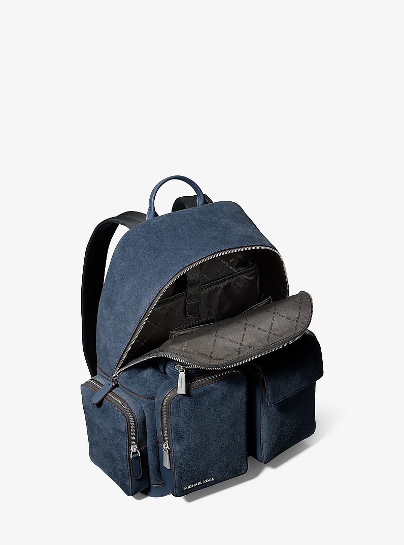 Dakota Medium Suede Cargo Backpack in LIGHT MIDNIGHT | Michael Kors