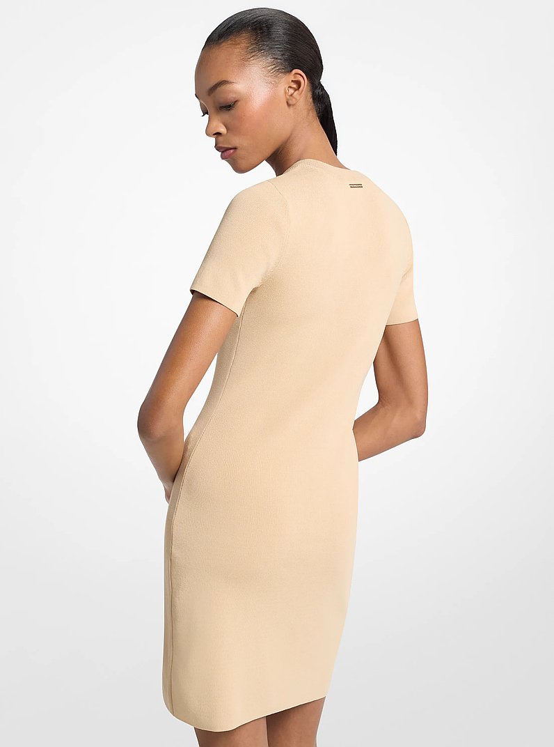 Viscose Blend Mini Dress in BUFF | Michael Kors