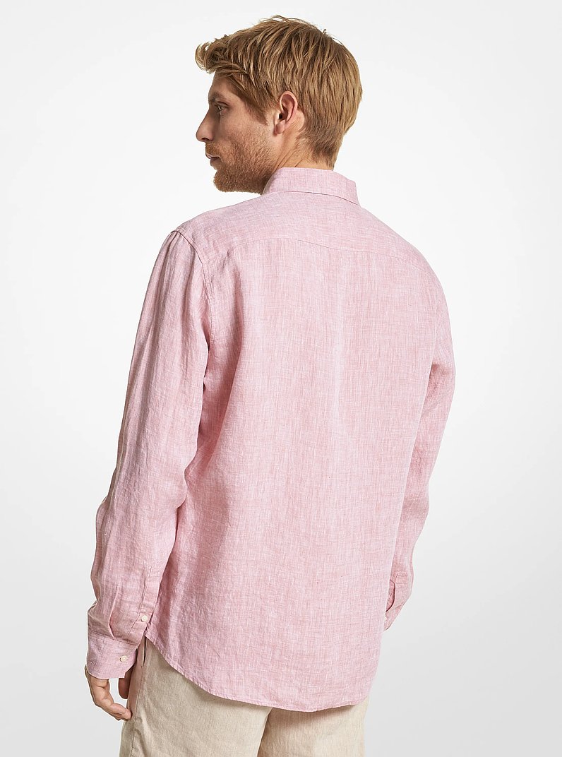 Slim-Fit Linen Shirt in DUSTY ROSE | Michael Kors