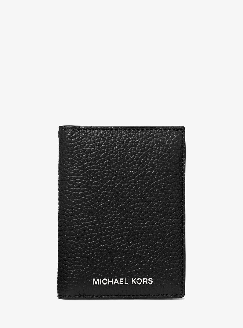 Cooper Pebbled Leather Bi-Fold Wallet in BLACK | Michael Kors