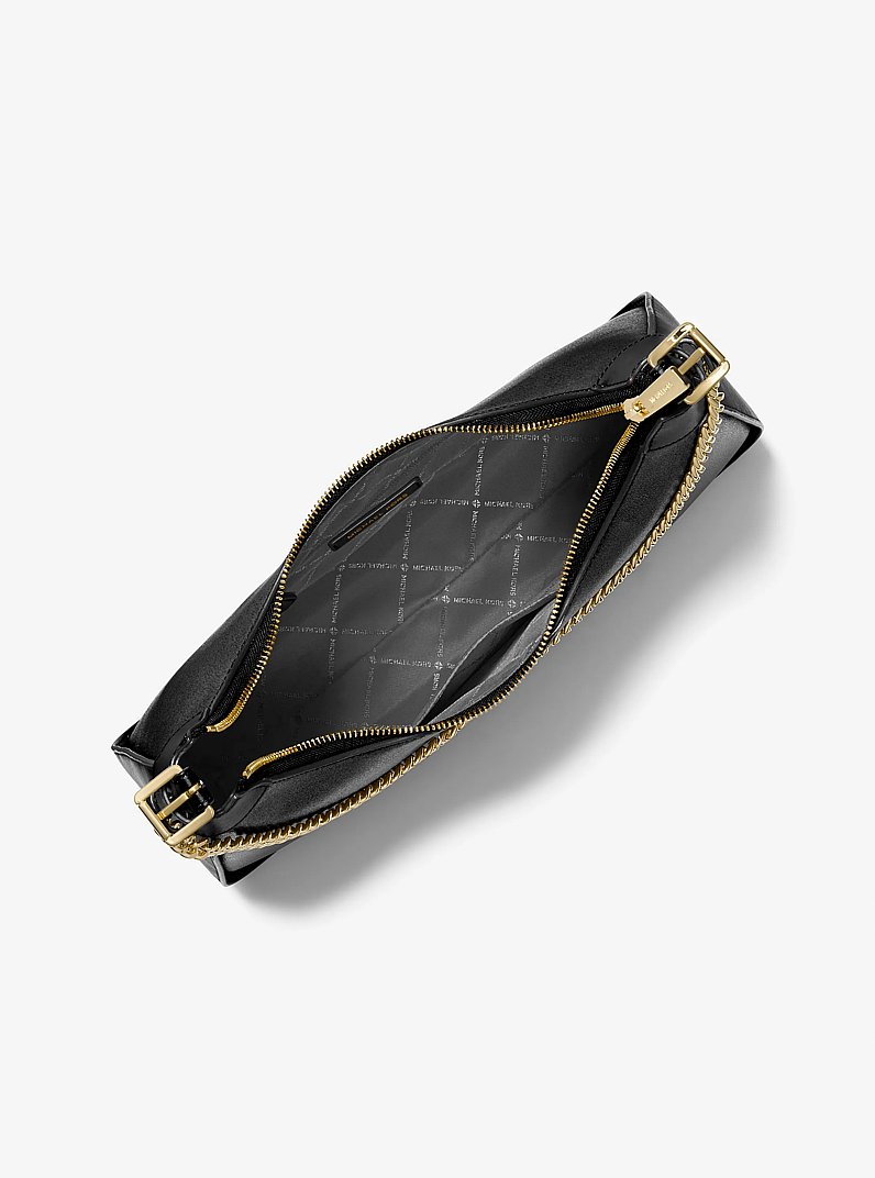 Wilma Large Leather Shoulder Bag in BLACK | Michael Kors