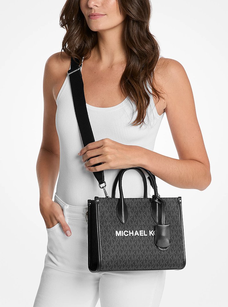 Mirella Small Signature Logo Crossbody Bag in BLACK | Michael Kors