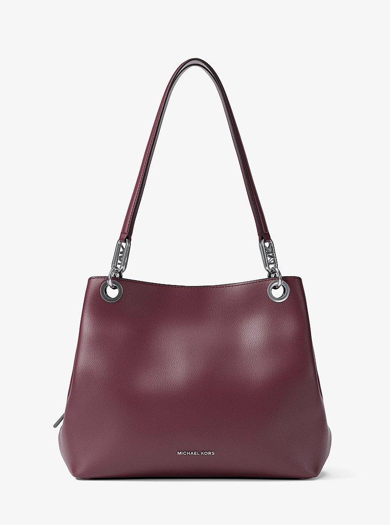 Borsa tote Kensington grande in pelle martellata in ROSSO SCURO | Michael Kors