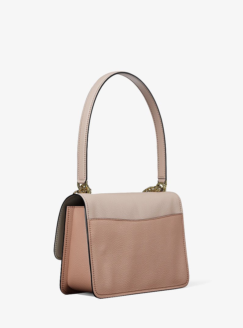 Claire Small Color-Block Leather Crossbody Bag in SFP/LTCR/FWN | Michael Kors