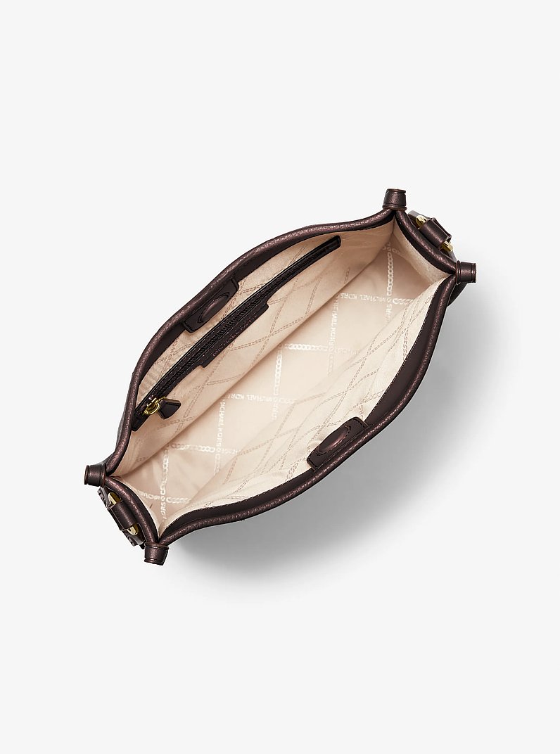 Grand sac messager Luisa en cuir grain&eacute;