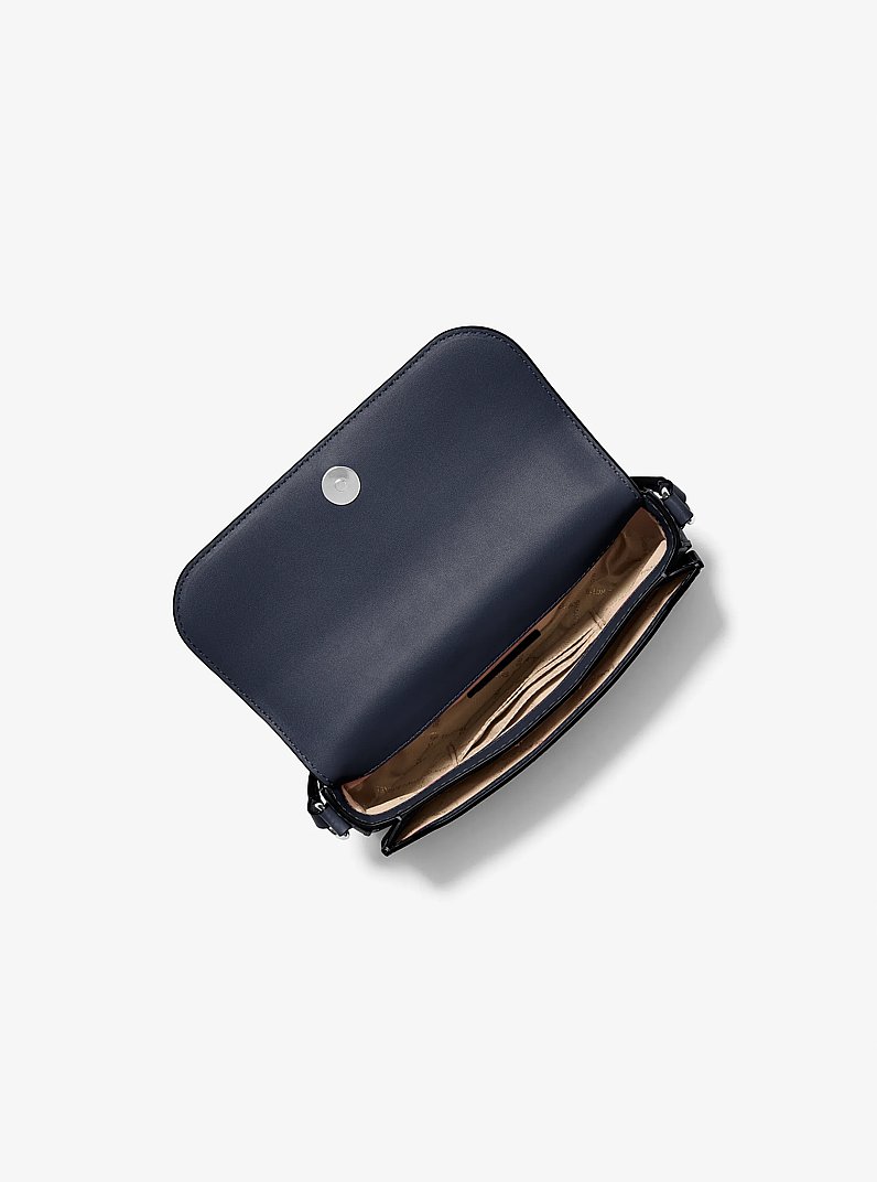 Jet Set Travel Small Pebbled Leather Crossbody Bag in NAVY | Michael Kors