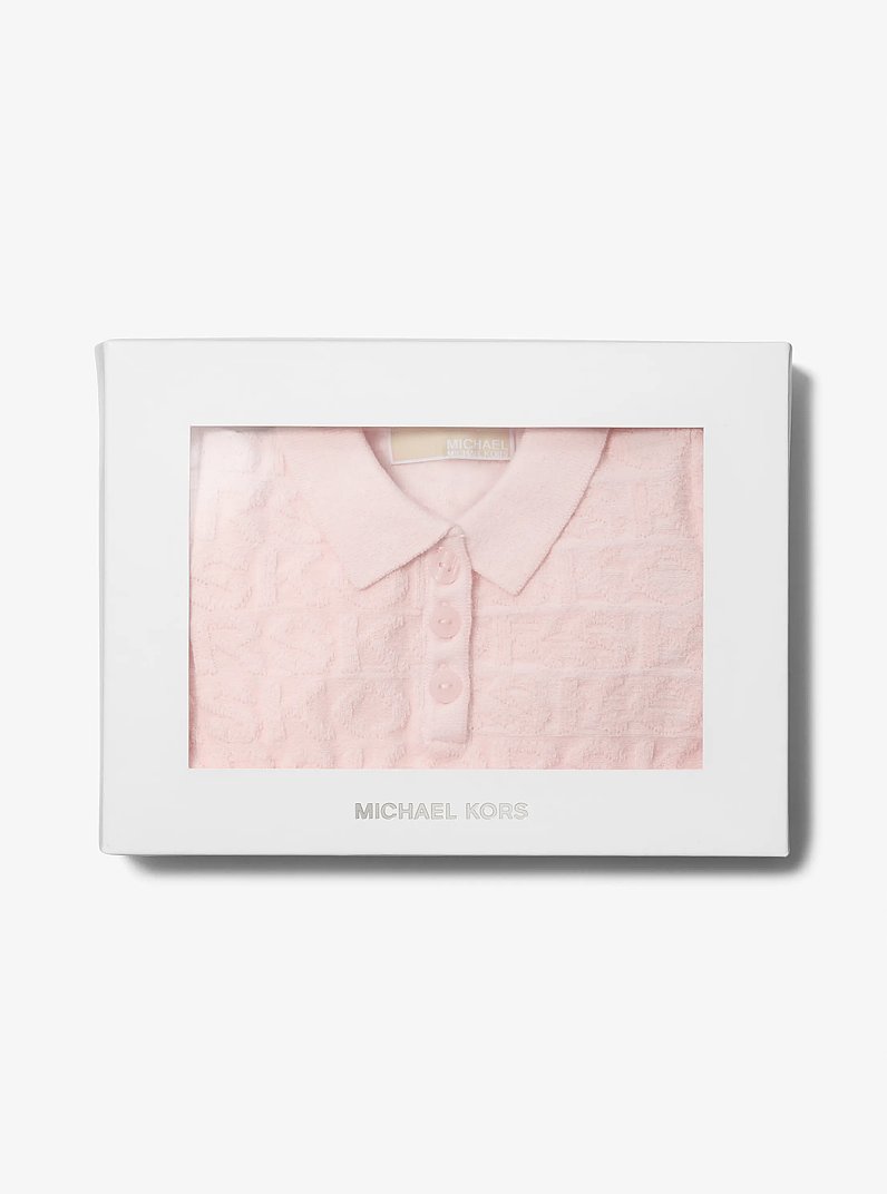 KORS Cotton Terry Blend Baby Polo Dress in PALE PINK | Michael Kors