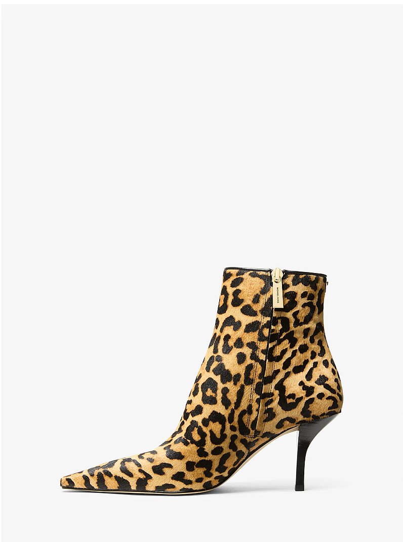 Selina Leopard Print Calf Hair Ankle Boot in MARIGOLD | Michael Kors