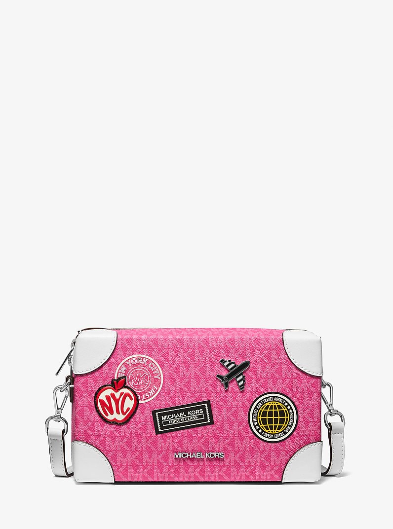 Jeanie Small Embellished Signature Logo Crossbody Bag in DRAGONFRUIT | Michael Kors