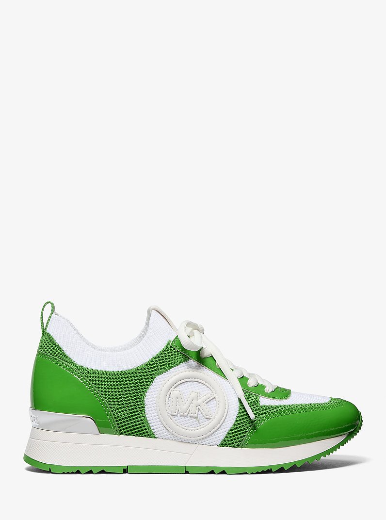 Jenkins Two-Tone Stretch Knit Trainer in JUNGLE | Michael Kors