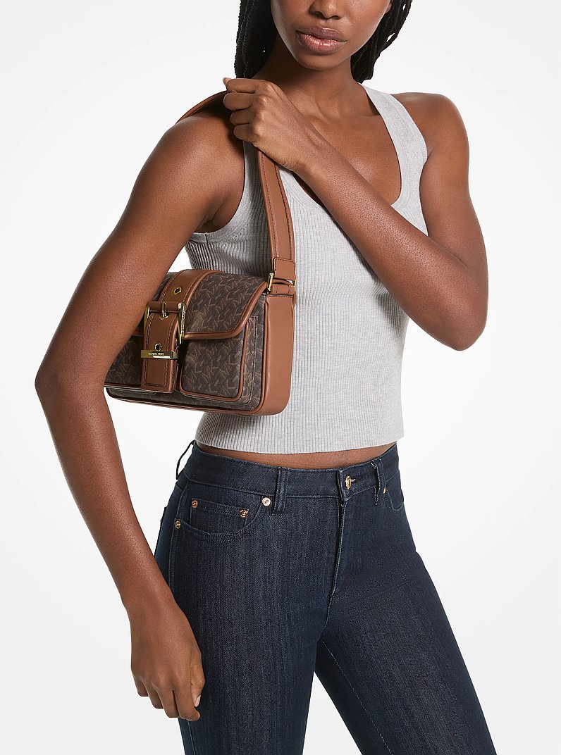 Colby Medium Empire Monogram Shoulder Bag in BROWN/LUGGAGE | Michael Kors