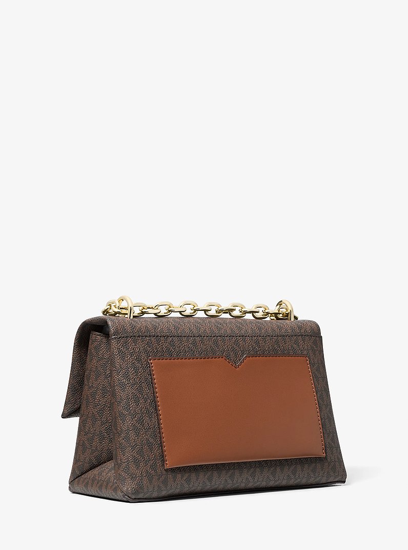 Cece Medium Logo Shoulder Bag in BROWN | Michael Kors