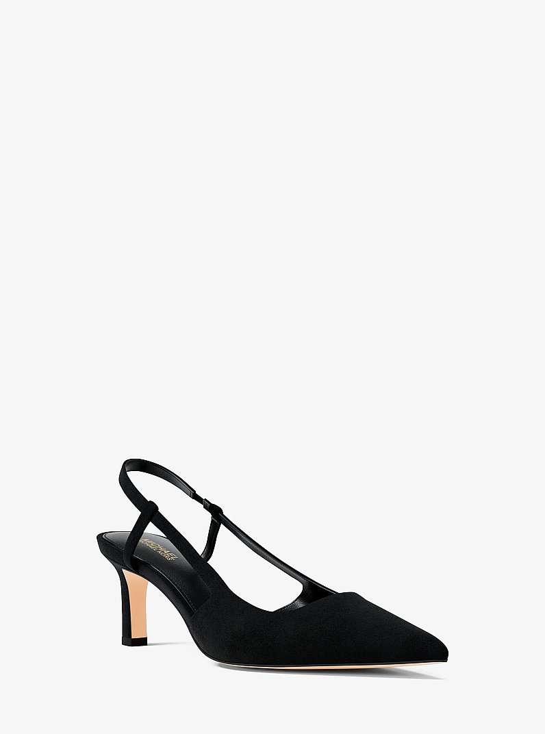 Alora Suede Slingback Pump in BLACK | Michael Kors