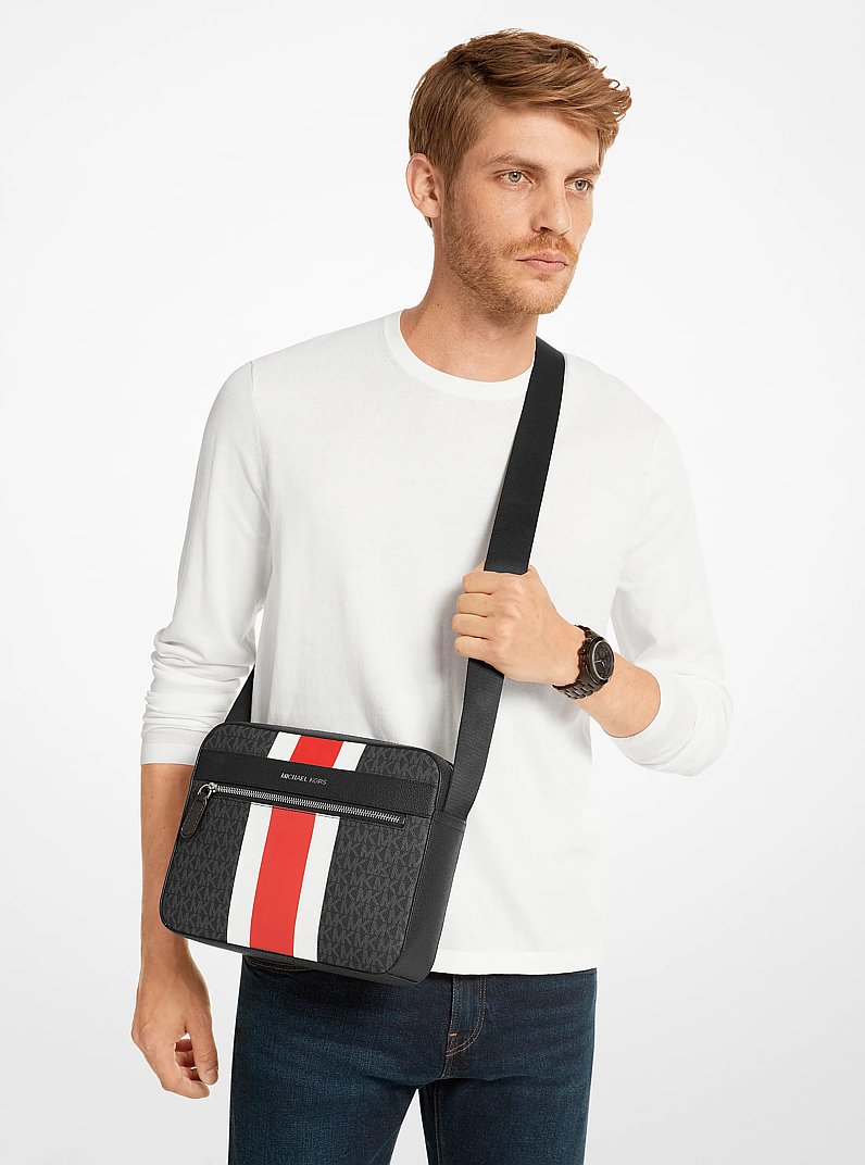 Mason Logo Stripe Crossbody Bag