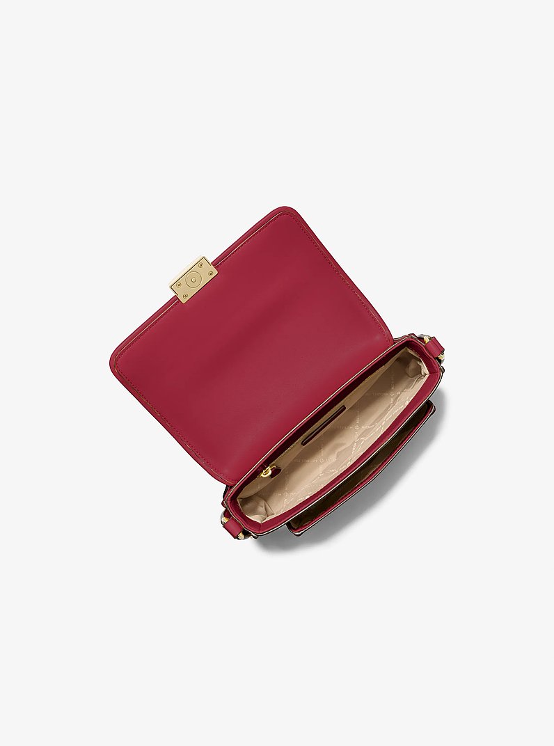 Bradshaw Medium Leather Messenger Bag in CHERRY | Michael Kors