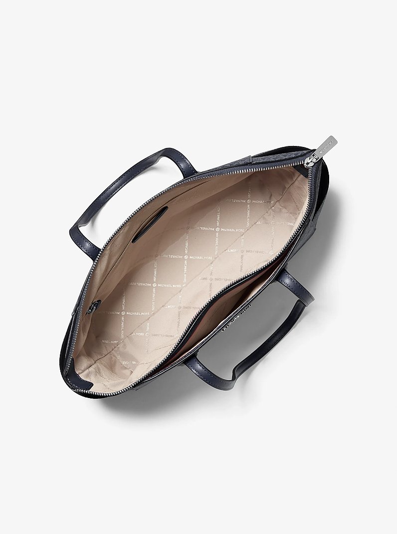 Marilyn Medium Signature Logo Tote Bag in AZUL OSCURO | Michael Kors
