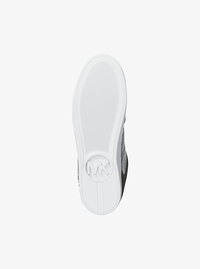 Cody Mixed-Media Sneaker in SILVER | Michael Kors