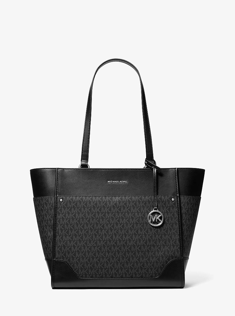 Harrison Large Logo Tote Bag in BLACK | Michael Kors