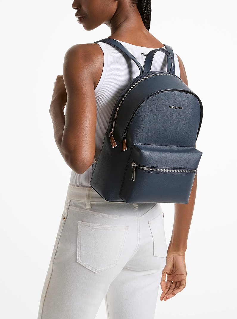 Mochila Sally mediana 2 en 1 de piel saffiano in AZUL MARINO | Michael Kors