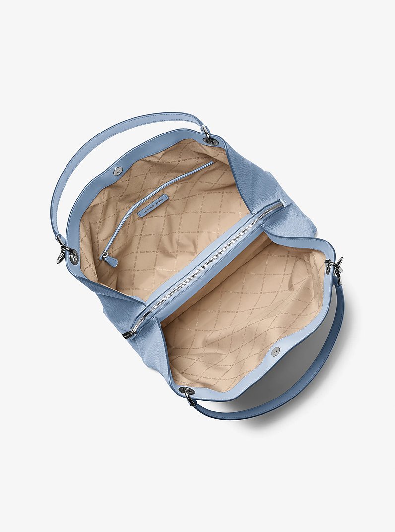 Grand sac &agrave; &eacute;paule Christina en cuir grain&eacute; in OC&Eacute;AN P&Acirc;LE | Michael Kors