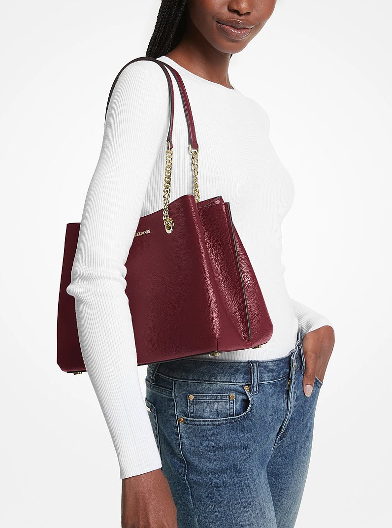 Teagan Large Pebbled Leather Shoulder Bag