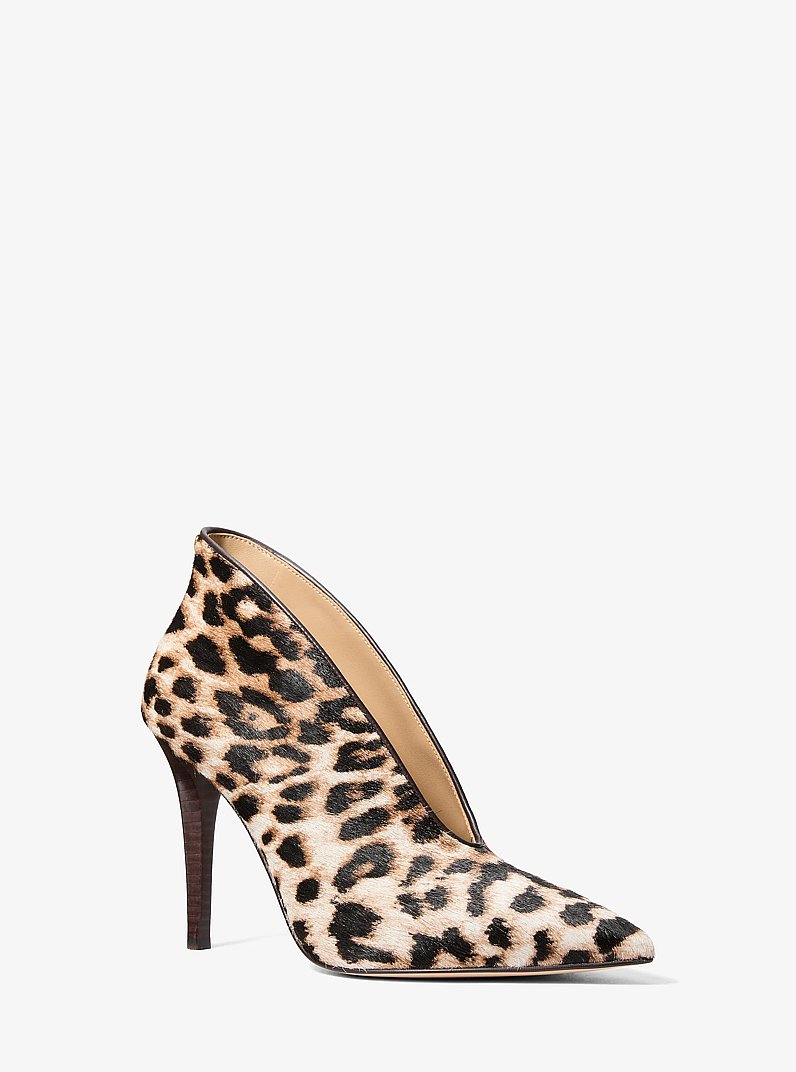 Tonya Leopard Print Calf Hair Pump in DK CAMEL MLT | Michael Kors