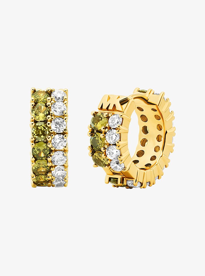 Colored Stone Huggie Earrings in GOLD/PERIDOT | Michael Kors