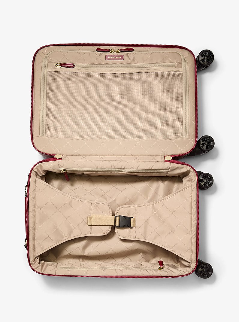 Jet Set Travel Small Signature Logo Suitcase in CHERRY | Michael Kors