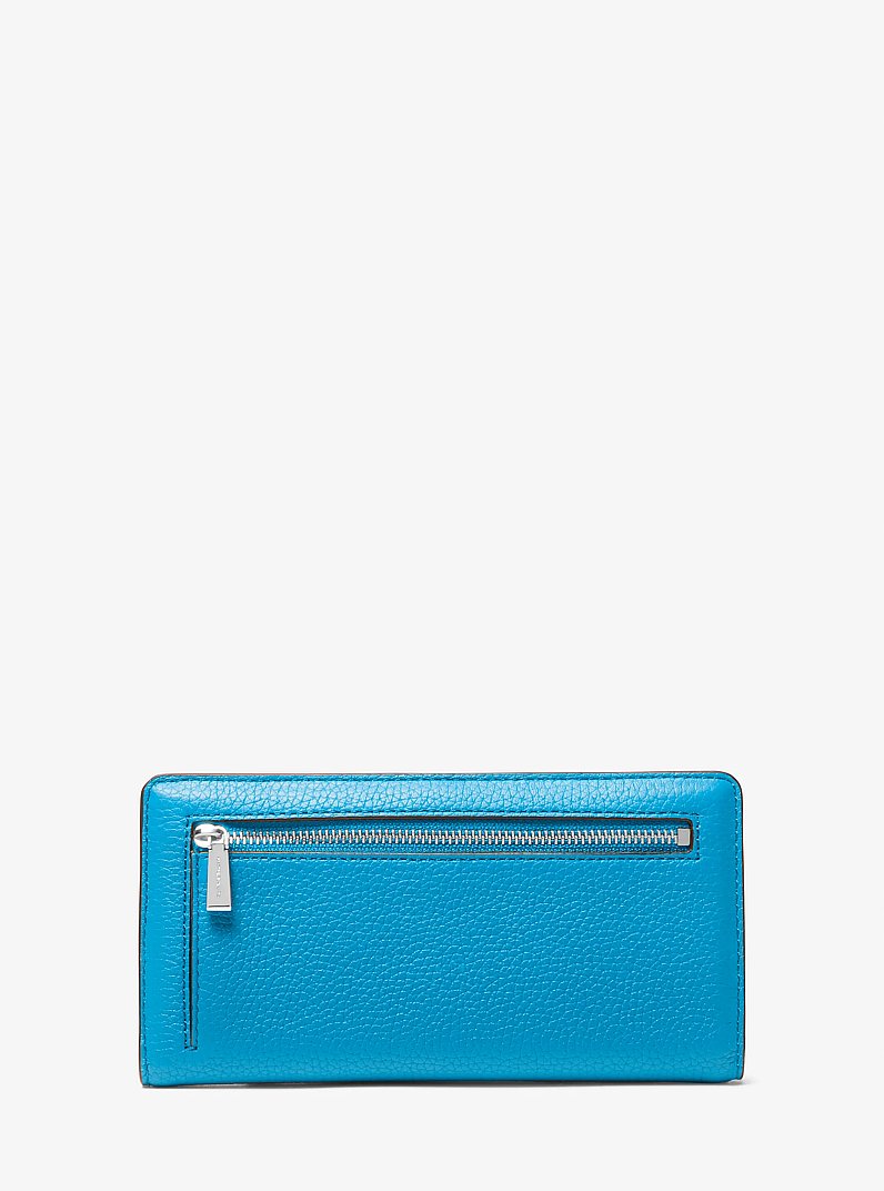 Bryant Large Pebbled Leather Snap-Front Wallet in MILOS BLUE | Michael Kors