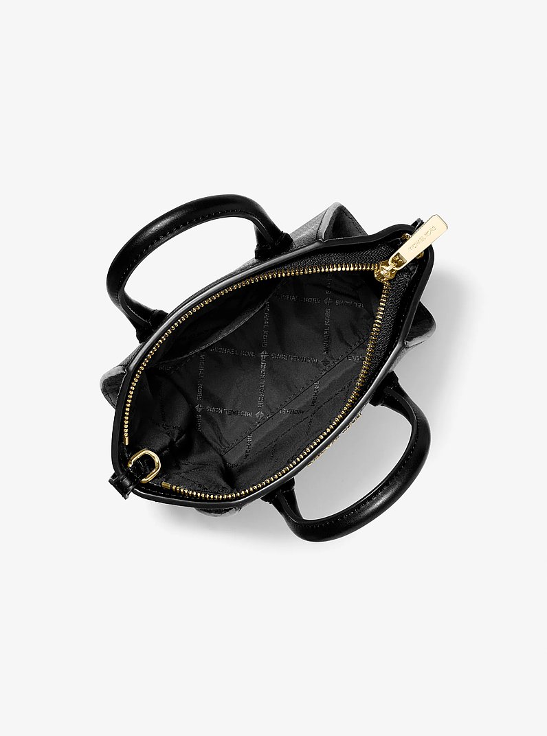 Avril Extra-Small Leather and Suede Satchel in BLACK | Michael Kors