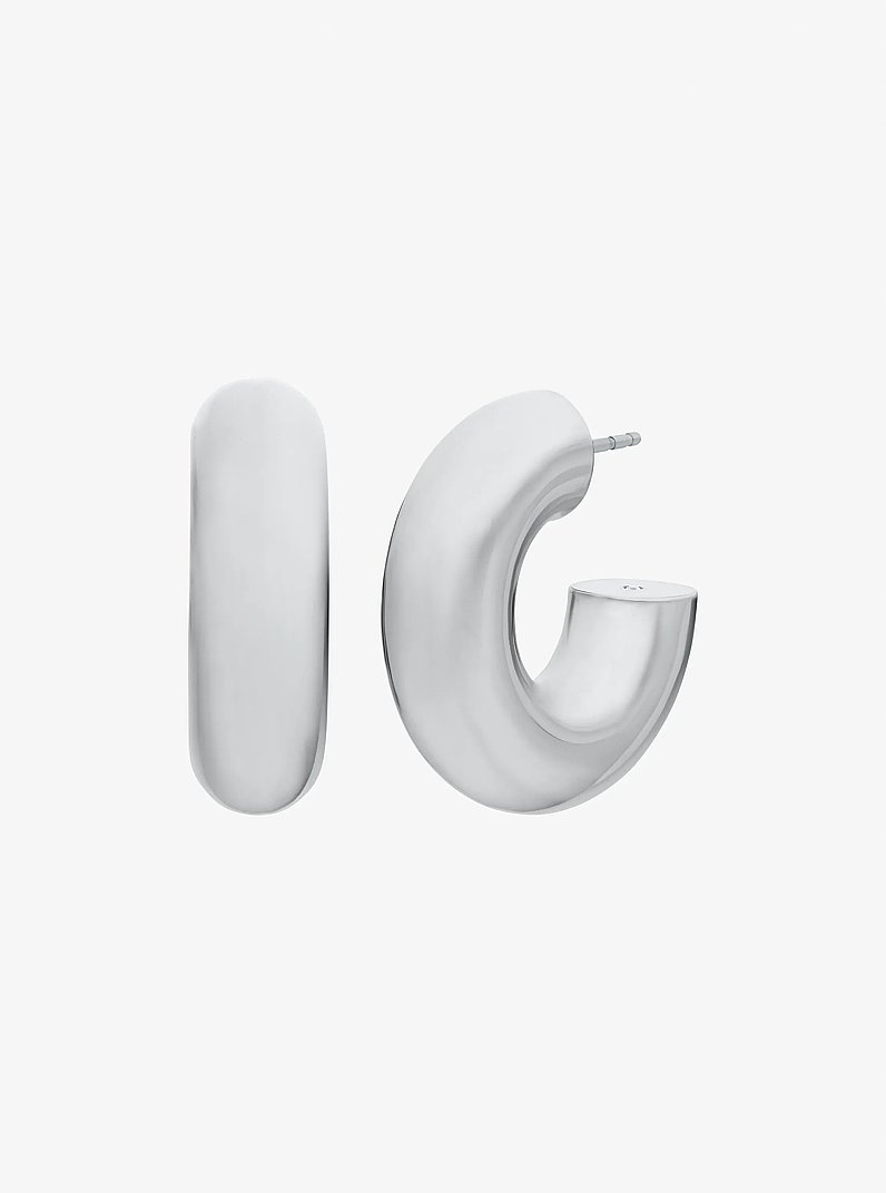 Chunky Hoop Earrings in SILVER | Michael Kors