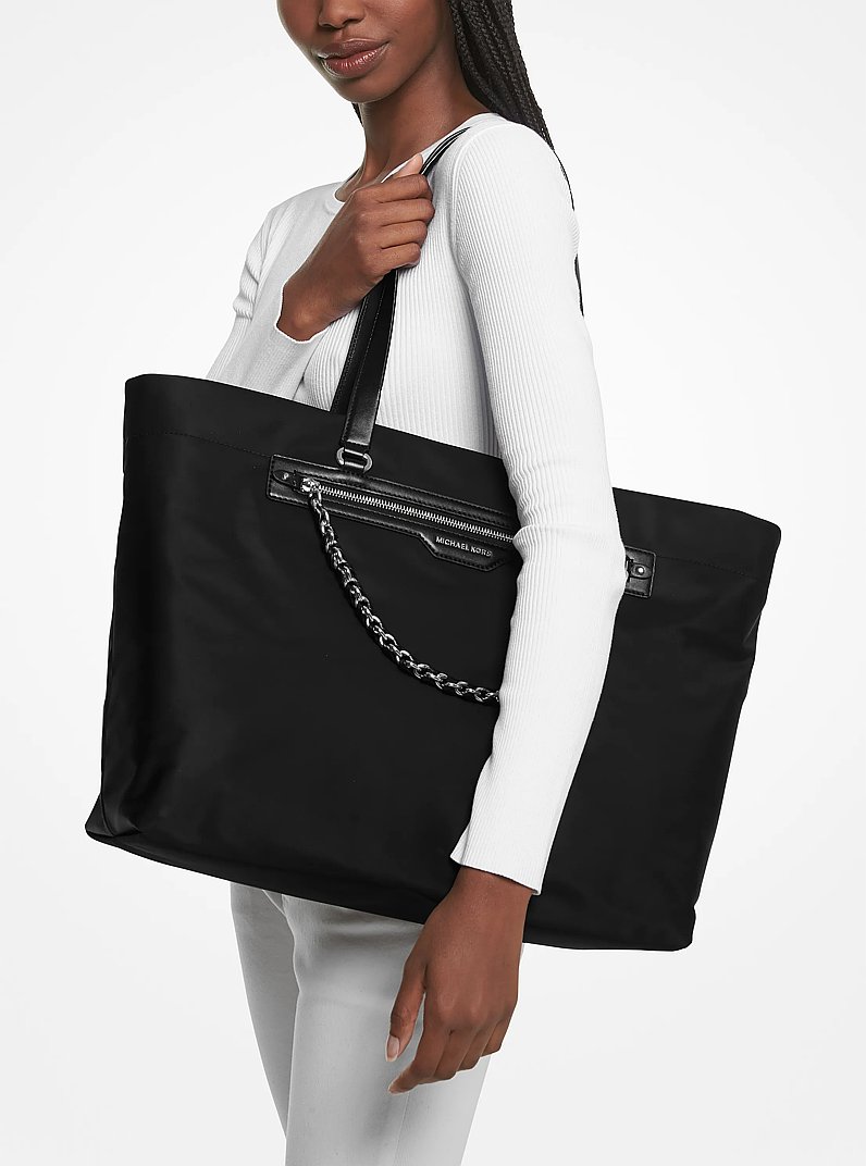 Slater Extra-Large Recycled Nylon Tote Bag in BLACK | Michael Kors