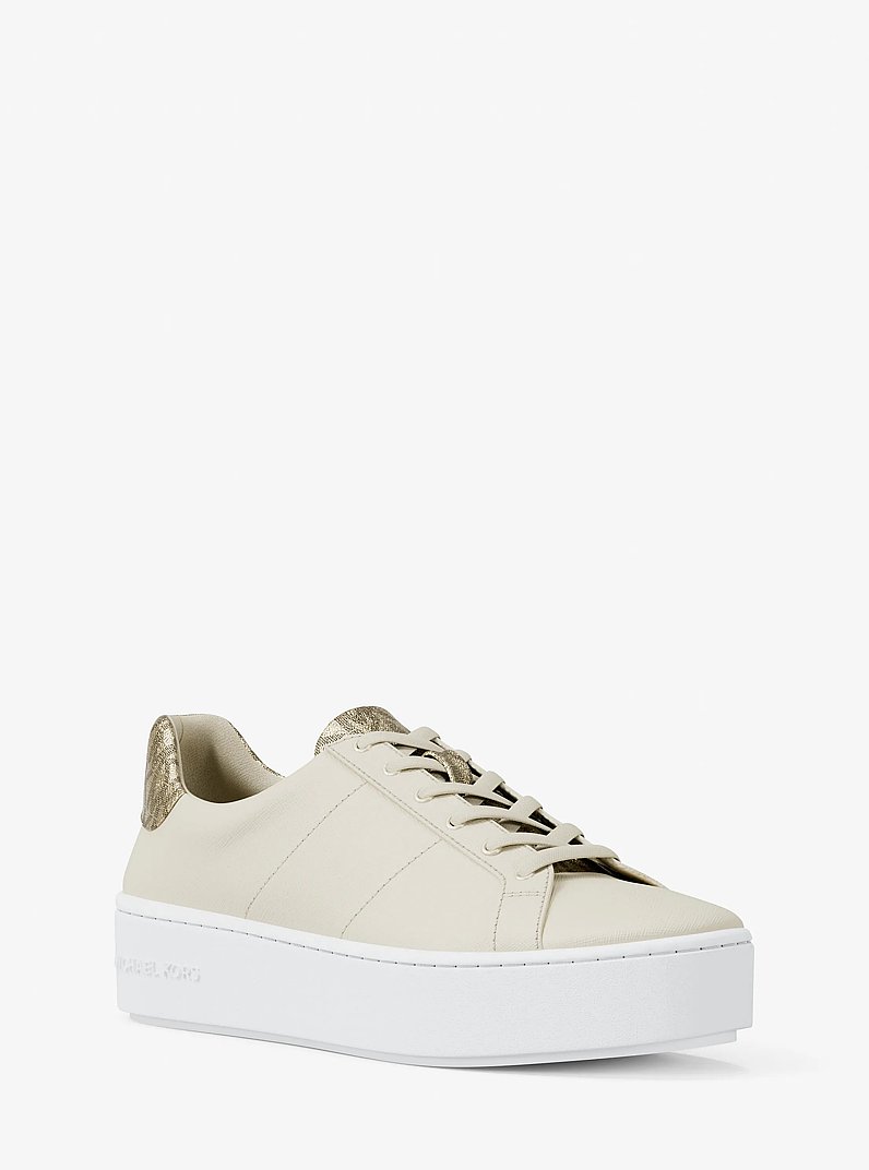 Sneaker Poppy mit Logomuster in Metallic-Optik in BLASSGOLDTON | Michael Kors