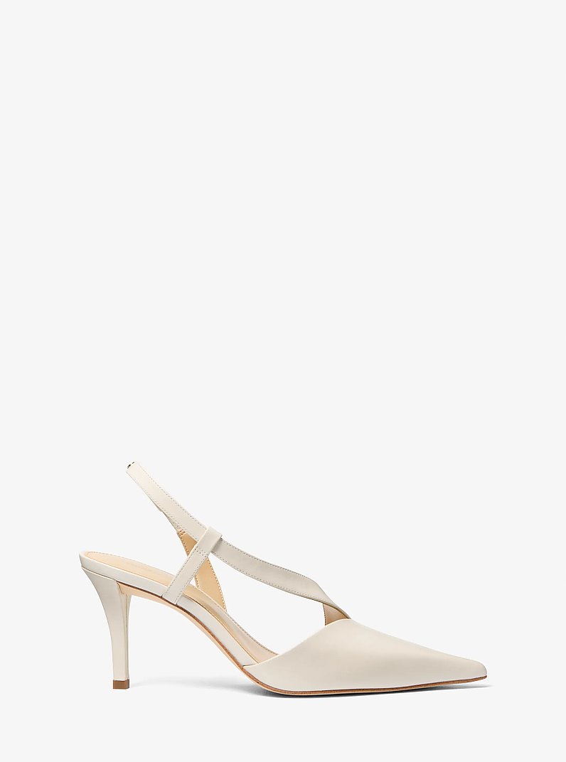 Zapato de tac&oacute;n Jaida de piel in CREMA CLARO | Michael Kors