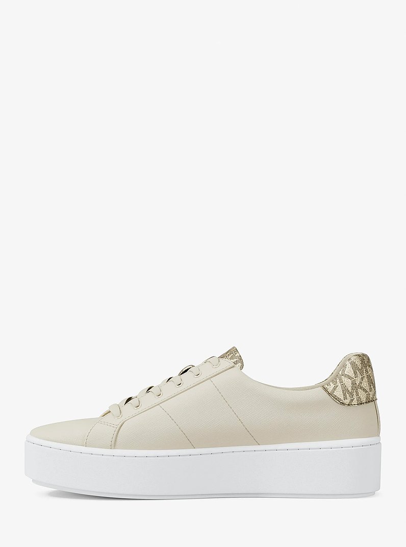 Sneaker Poppy mit Logomuster in Metallic-Optik in BLASSGOLDTON | Michael Kors