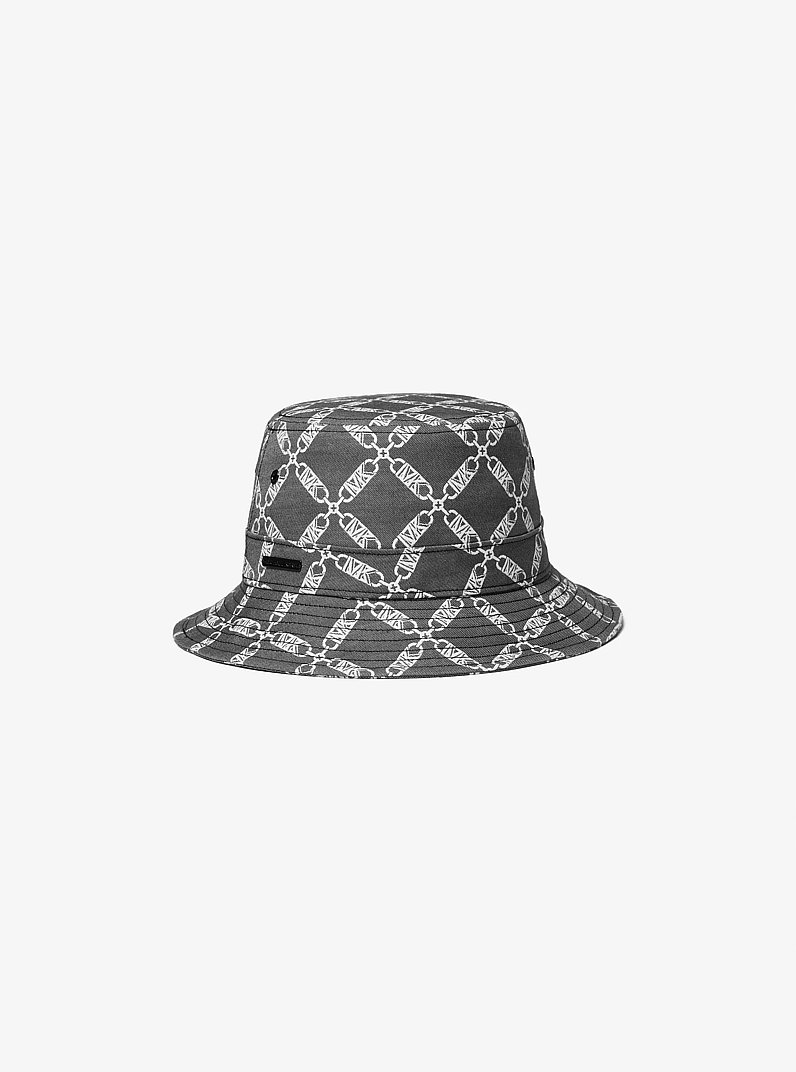 Empire Logo Jacquard Bucket Hat in BLACK/WHITE | Michael Kors