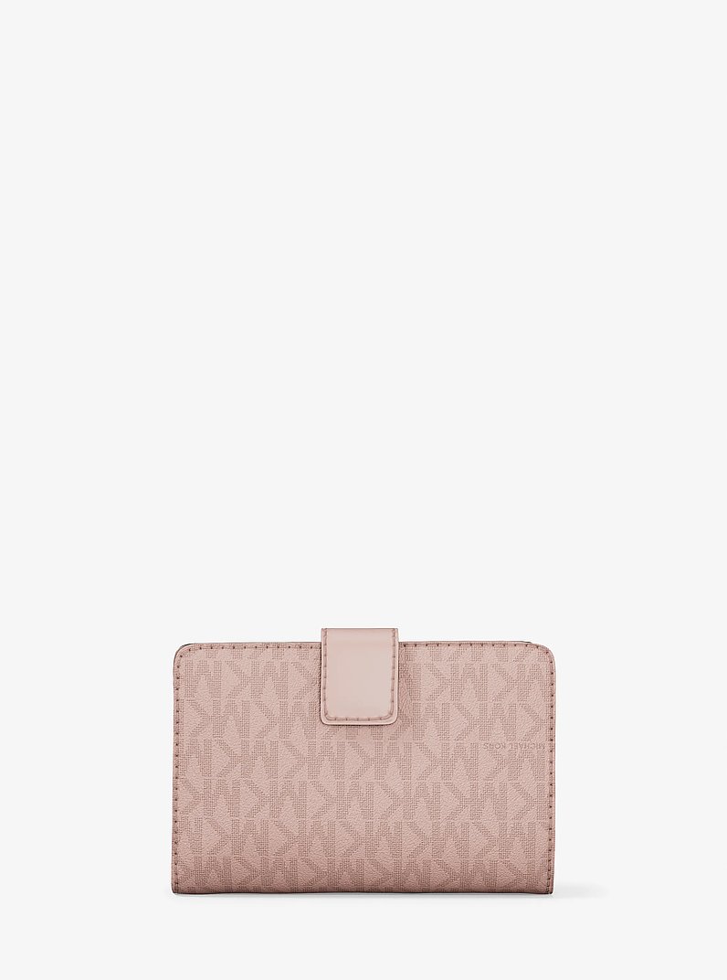 Jet Set Medium Signature Logo Bi-Fold Wallet in POWDER BLUSH | Michael Kors