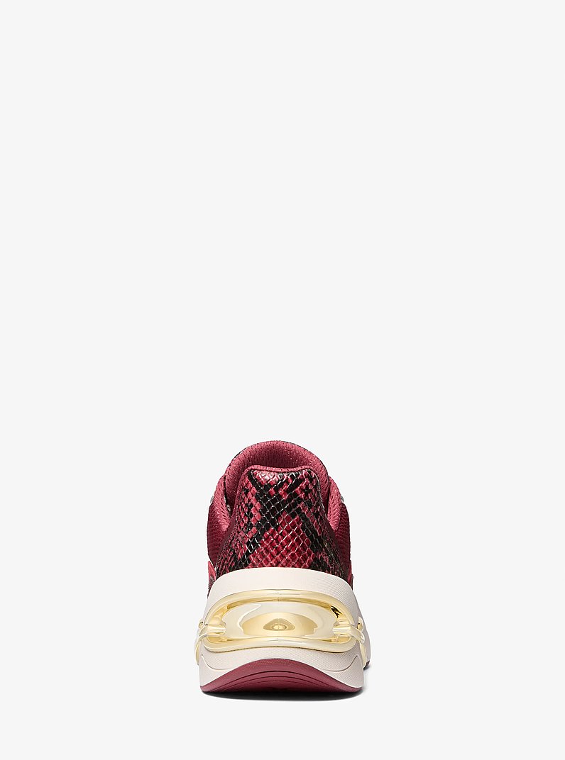 Toni Mixed-Media Trainer in DEEP RED | Michael Kors