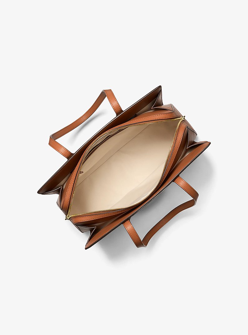 Bolso tote Laila mediano de piel in LUGGAGE | Michael Kors