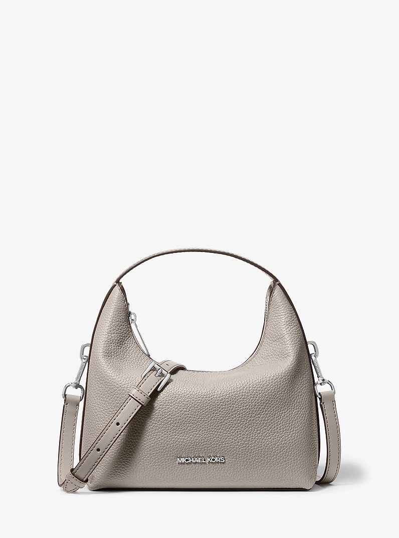 Ember Small Pebbled Leather Messenger Bag in PEARL GREY | Michael Kors