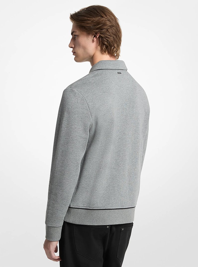 Polo de style chandail en m&eacute;lange de ratine de coton in CENDRE | Michael Kors